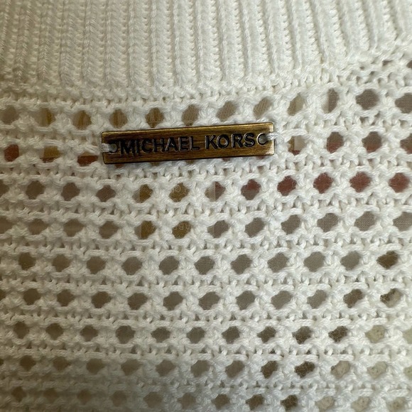 Michael Kors Cotton Knit Sweater Dress Women’s sz.SMALL White V-neck - Picture 4 of 7